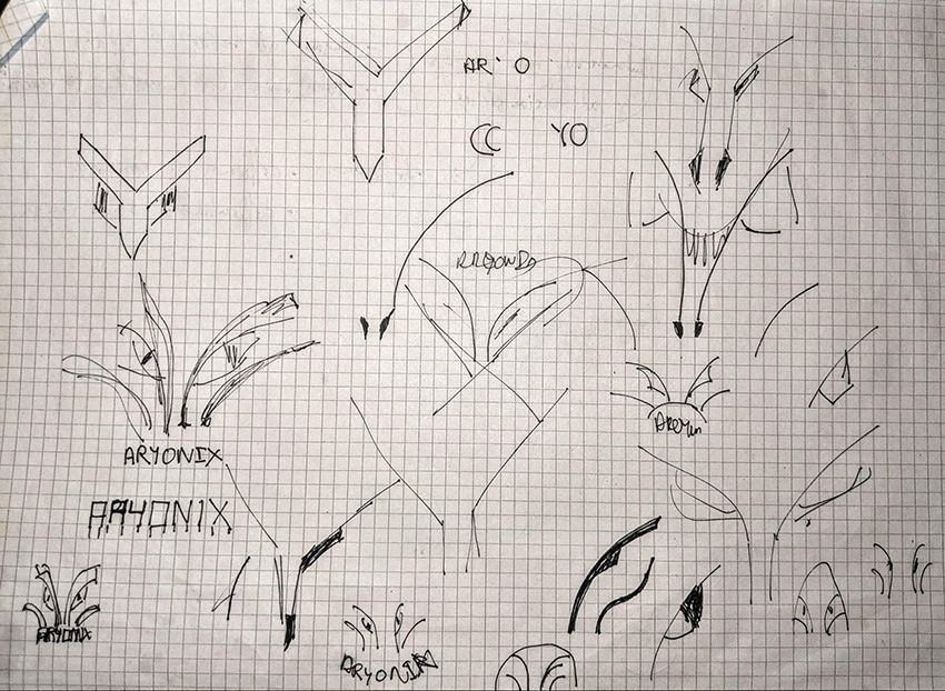 Conceptual drawings of the Aryonix logo